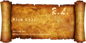 Rick Lili névjegykártya